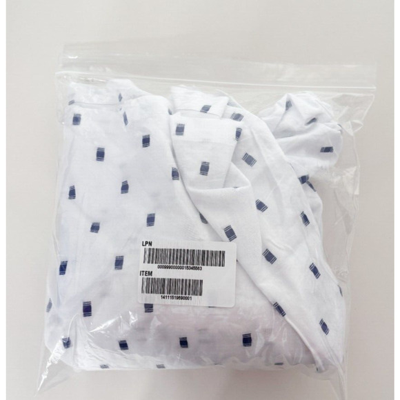 Tyler Boe Womens Molly Blouse 3/4 Sleeve Split Neck Cotton Size Small White NWT - Picture 13 of 13